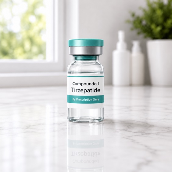Compounded tirzepatide vial